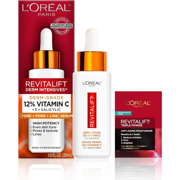 L'Oreal Revitalift 12% Pure Vitamin C Serum, Vitamin E, Salicylic Acid
