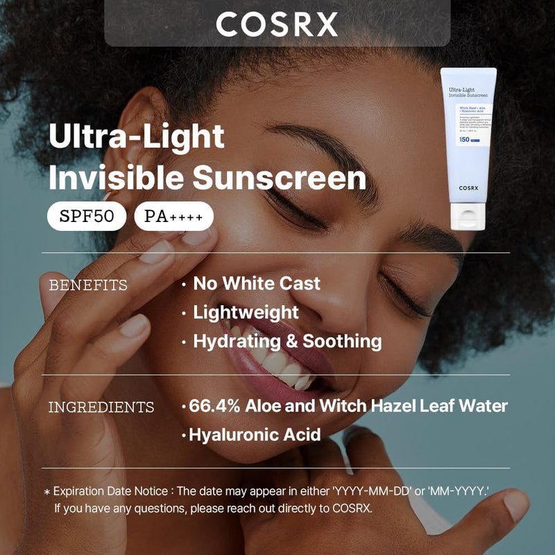 COSRX Ultra-Light Invisible Sunscreen | SPF50 PA++++