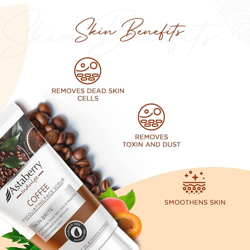 Astaberry Indulge Coffee Exfoliating Face Scrub for Smoothe Skin