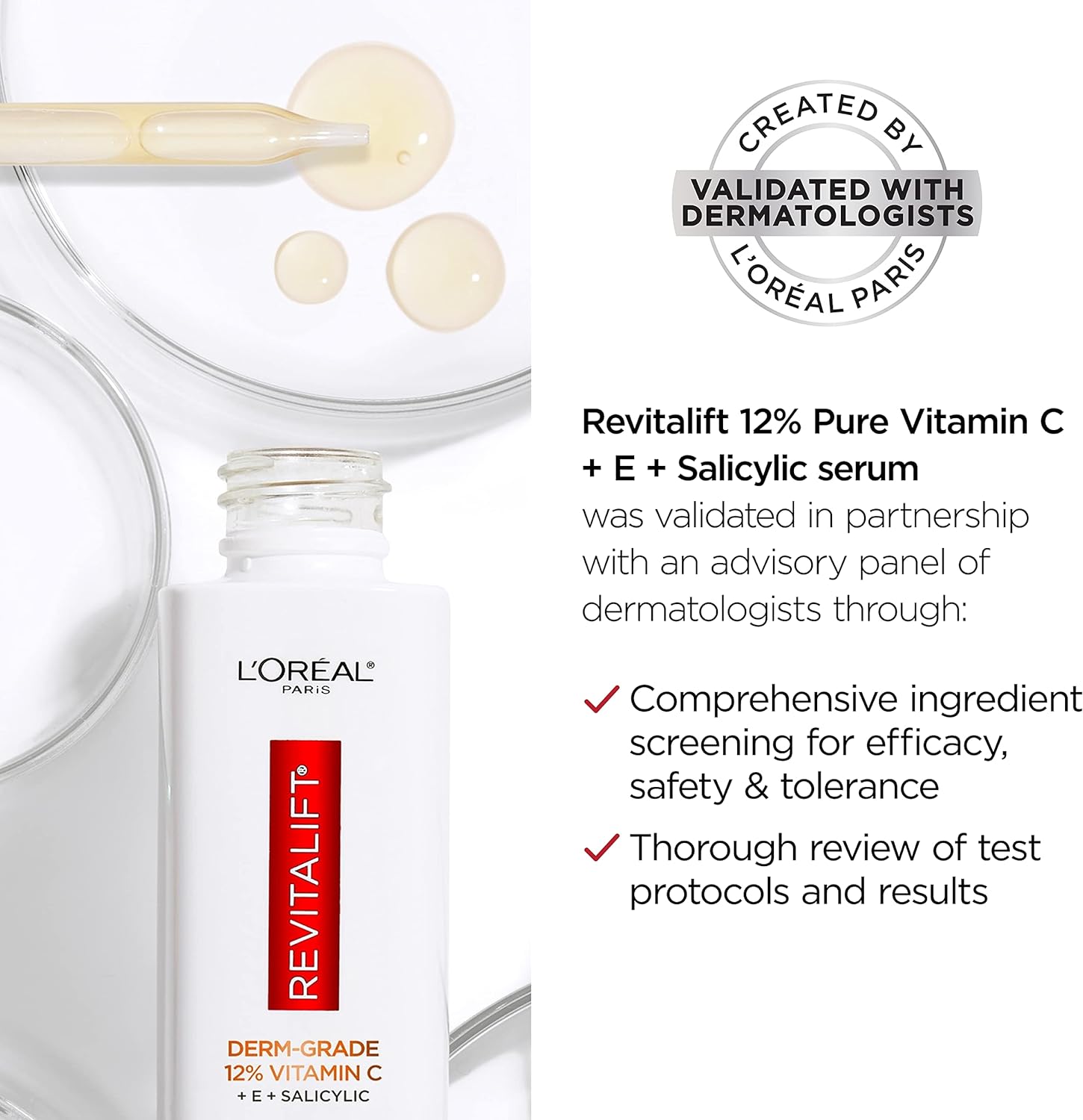L'Oreal Revitalift 12% Pure Vitamin C Serum, Vitamin E, Salicylic Acid