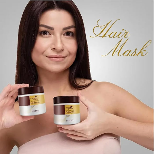 Collagen Hair Treatment Deep Repair Conditioning Argan Oil Collagen Hair Mask Essence for Dry Damaged Hair All Hair Types 16.90 oz 500ml