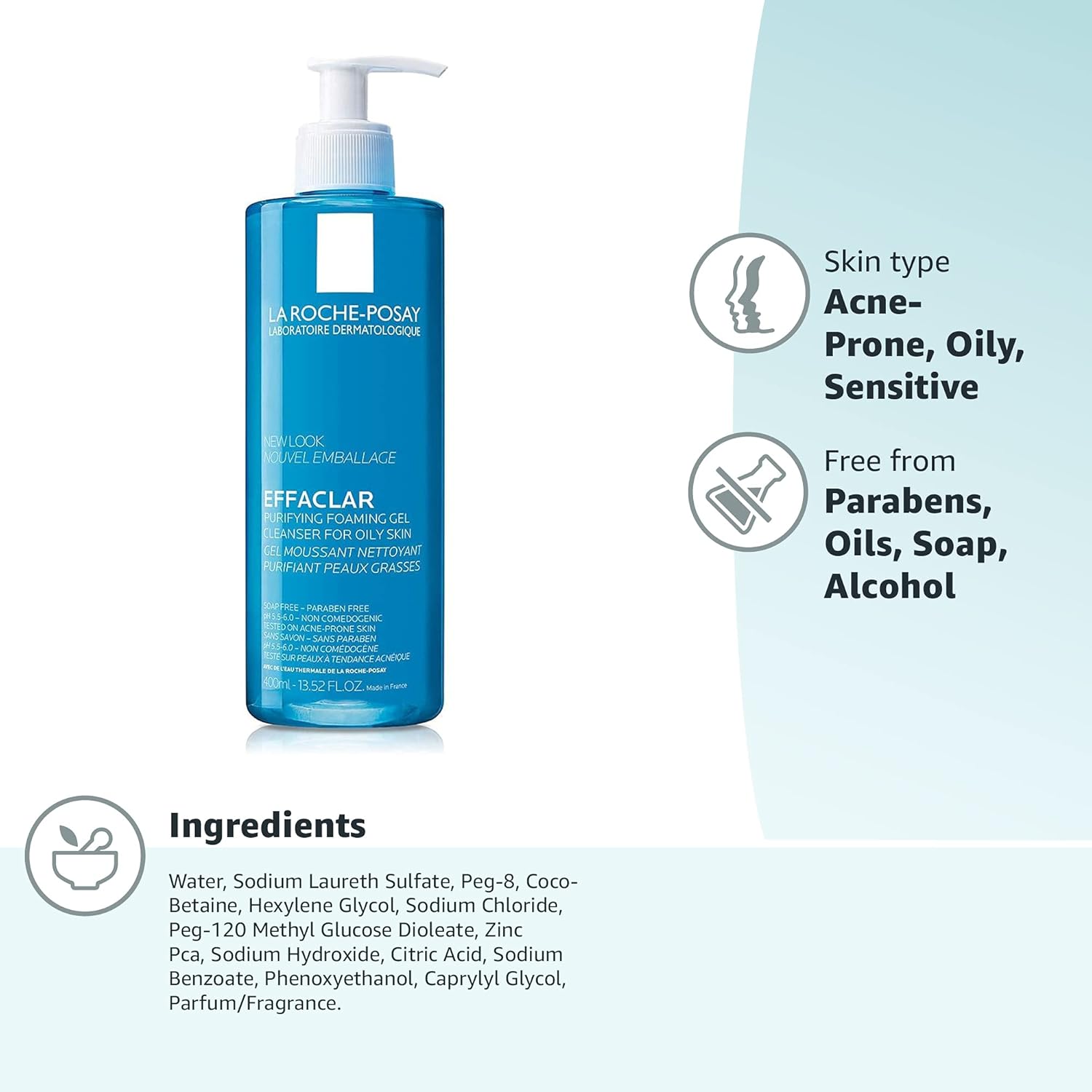 La Roche Posay Effaclar Purifying Foaming Gel For Oily Sensitive Skin For Unisex