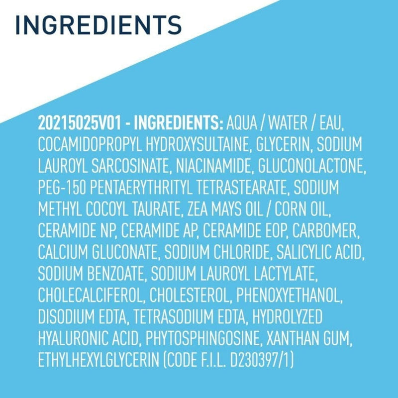 CeraVe SA Renewing Cleanser Salicylic Acid Face Wash
